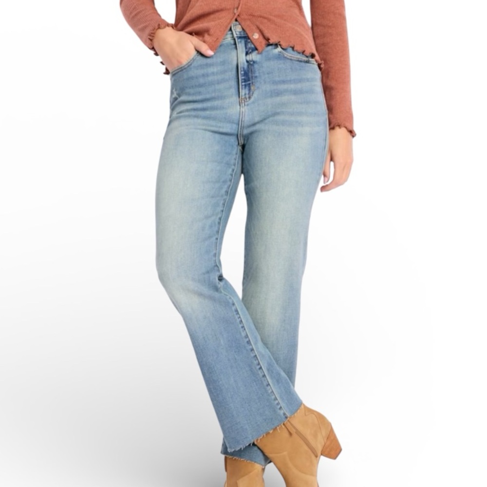 Sneak Peek Bootcut Jeans Size 26 Raw Hem Stretch Denim